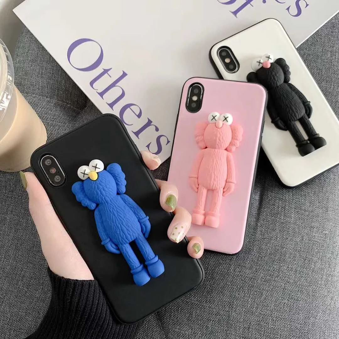 

3D Fashion Cartoon Sesame Street Case for iPhone X XR XS MAX 8 7 6 6S plus Cute KAWS Doll Scrub Soft Silicone TPU Cover Coque