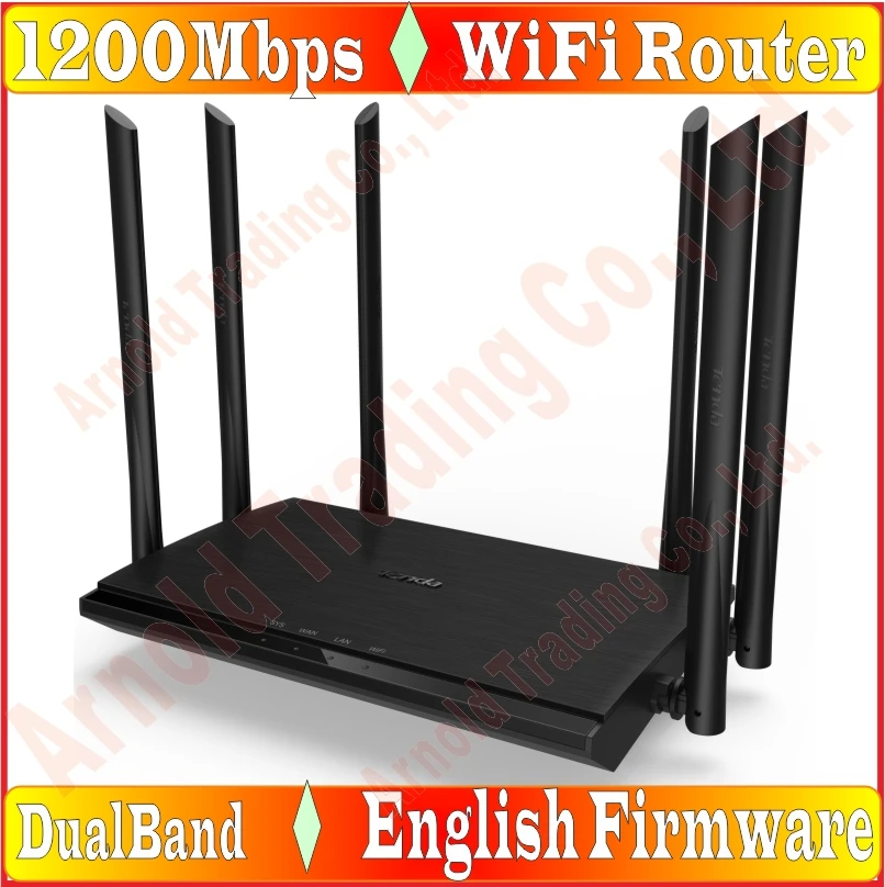 

6 * 5dBi external dual band antennas, Tenda 1200Mbps 11AC 2.4G/5GHz Wireless Router, Smart APP Manage,1WAN+3LAN Gigabit Port