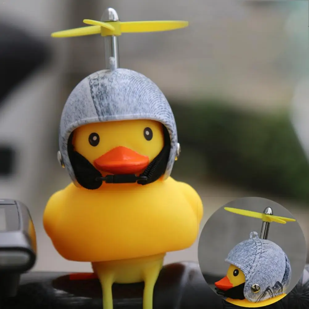 Bicycle Lights Bell Lovely Cute Duck Squeeze Helmet Propeller Handlebar Bell Light Horn Lamp For Toddler Children Adults