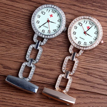 

Paramedic Clip-on Brooch Pin Fob Nurse Watches Hanging Gold Silver Stainless Steel Vintage Nursing Clock For Doctors Medicals