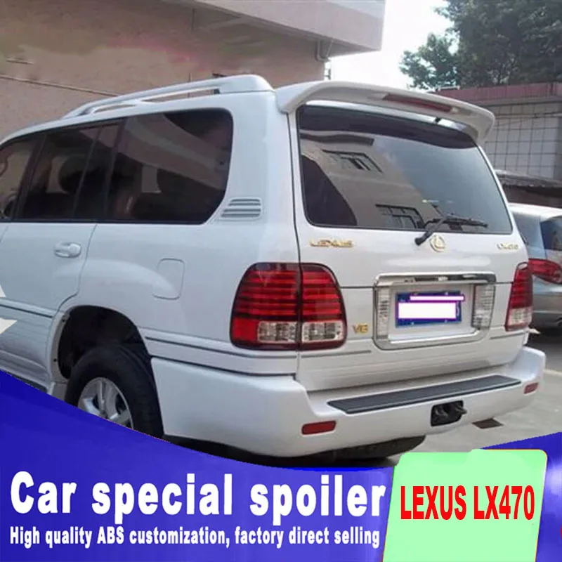 

big spoiler for LEXUS LX470 2007 to 2013 punching install red brake light high quality ABS material by primer DIY paint color