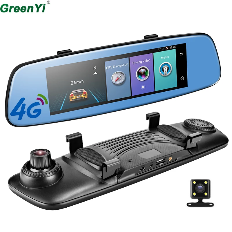 

GreenYi 4G ADAS Car DVR Camera Video Recorder Mirror 7.86" Android 5.1 With Two Cameras Dash Cam Registrar Black Box 16GB