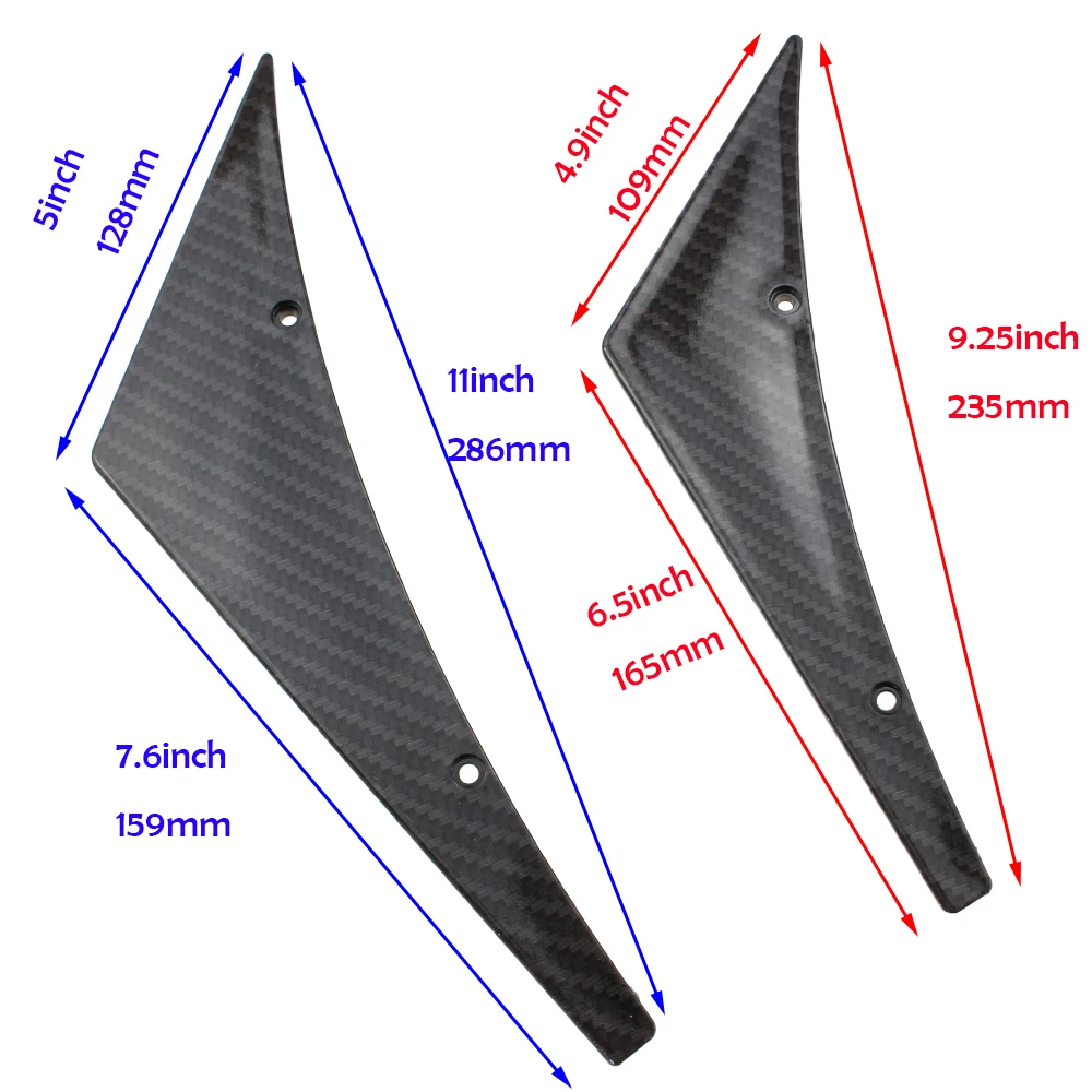 2PCS Car Spoiler Canards Kit, Universal Car Front Bumper Splitter Anti Collision Fender Side Vents Stickers Soft Fins Spoiler Kit Exterior Decor Car B