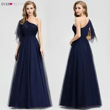 Vestidos De Gala, siempre bonitos, azul marino, Vestidos De graduación, largos, con un hombro, con cuentas, Sexy, Vestidos formales De fiesta, elegantes Vestidos De Gala 2020