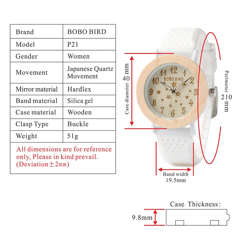 BOBO BIRD часы женские деревянные часы Мягкая силиконовая лента звездное небо Модный Дизайн Женские кварцевые наручные часы W* P21