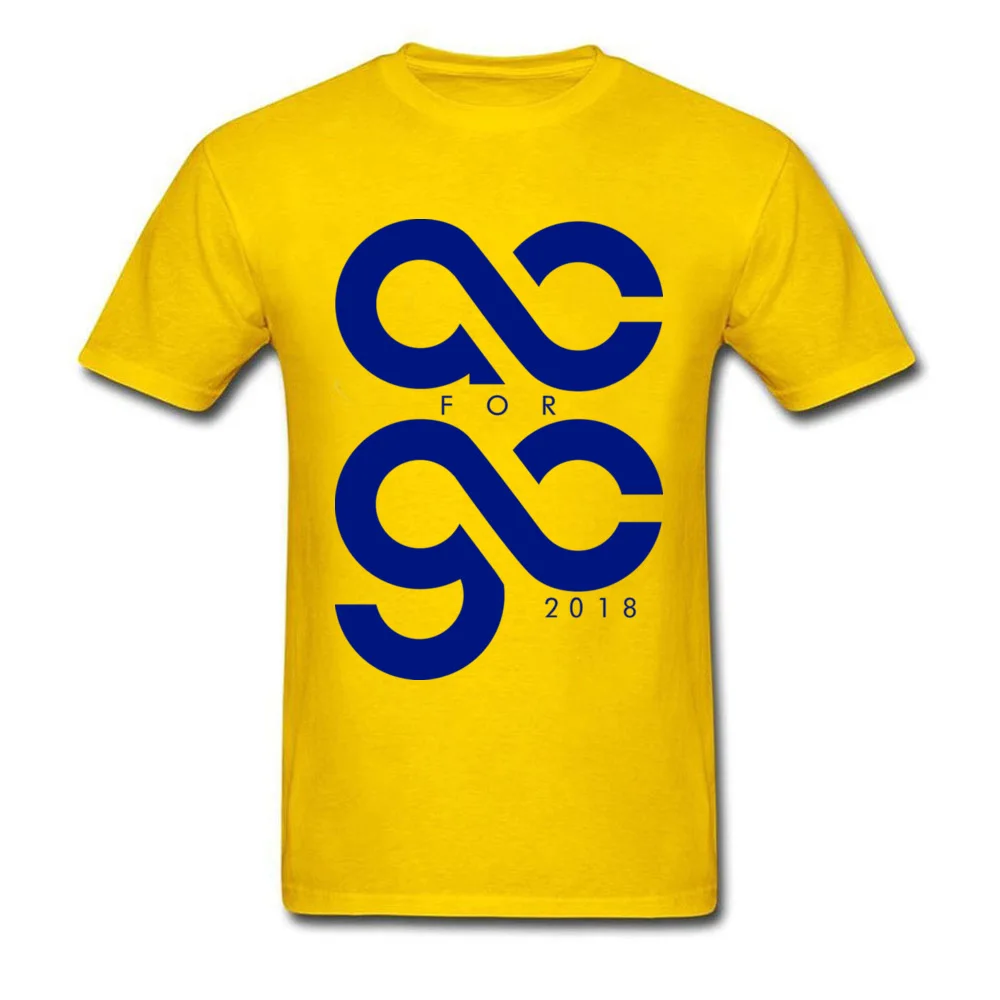Funny T-Shirt Prevalent Round Collar AC for GC 2018 100% Cotton Man Tops Shirt Summer Short Sleeve Tee-Shirts Drop Shipping AC for GC 2018 yellow