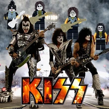 Поцелуй Группа игрушки блок знаменитостей Пол Стэнли Генные симмоны Томас Давид Боуи Eric рок-певец актер Джексон Элвиса персонаж Фильма Игрушка