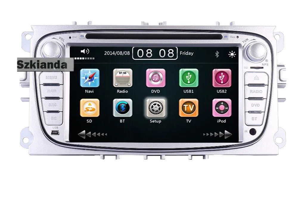 Clearance 2 Din 7 Inch Car DVD Player For FORD Mondeo S-MAX  C max FOCUS 2 2008-2011 With 3G Radio GPS Navigation BT 1080P 8GB Map 0