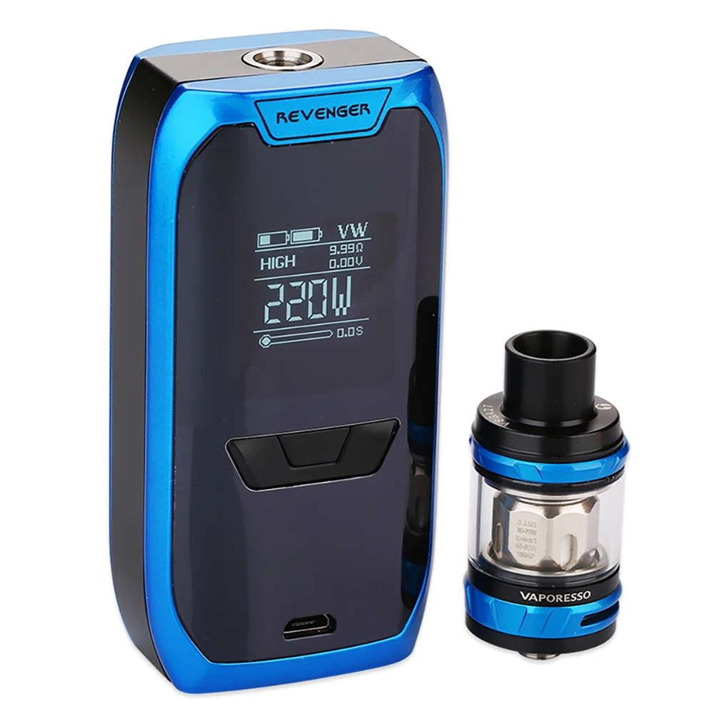 Preise Original 220W Vaporesso Revenger Kit w 2 ml NRG Mini Tank vs 5ml Vaporesso Revenge X keine 18650 batterie Vs Vaporesso Luxe Swag 2