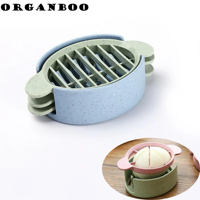 

ORGANBOO 3 in1 Egg Cutter Multifunction Preserved Egg Divider Slicer Cutter Plastic Wheat Straw Cooking Tools Kitchenware
