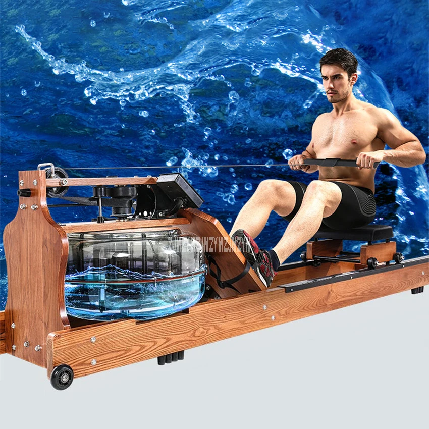 

YPHCJ02 4-Gear Water Resistance Solid Wood Two-Way Track Rowing Machine Aerobic Exercise Body Glider Training Fitness Equipment