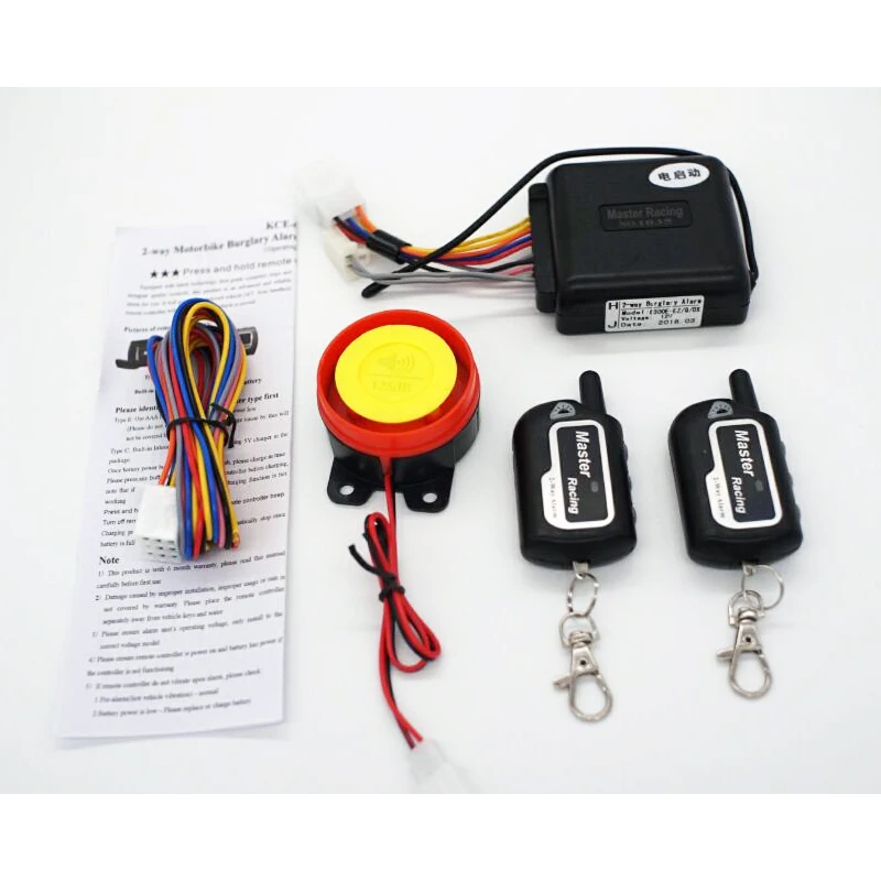 

Motorcycle Alarm System Keyless Engine Start Warner Alarm for Motorbike Scooter Anti-theft Security Alarm Remote Control Siren