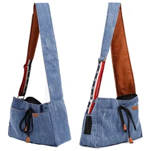 Джинсовая сумка для животных с рисунком собачки и котика сумка для переноски собак Сумка летняя уличная дорожная сумка-тоут пены мягкий мешок плеча Тедди котенок стропы