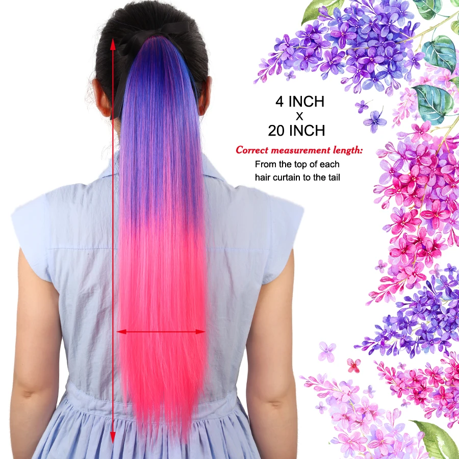AliLeader Long Straight Ombre Pony Tail Hair Extensions 20 Inch 51Cm Clip In Synthetic Fake Hair Pieces And Ponytails AliLeader Long Straight Ombre Pony Tail Hair Extensions 20 Inch 51Cm Clip In Synthetic Fake Hair Pieces And Ponytails