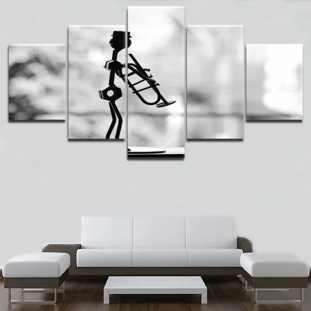 

HD Top-Rated Printing 5 Pieces Musician Performance Model Music Painting Type Poster Framework Home Decorative Modern Bedroom