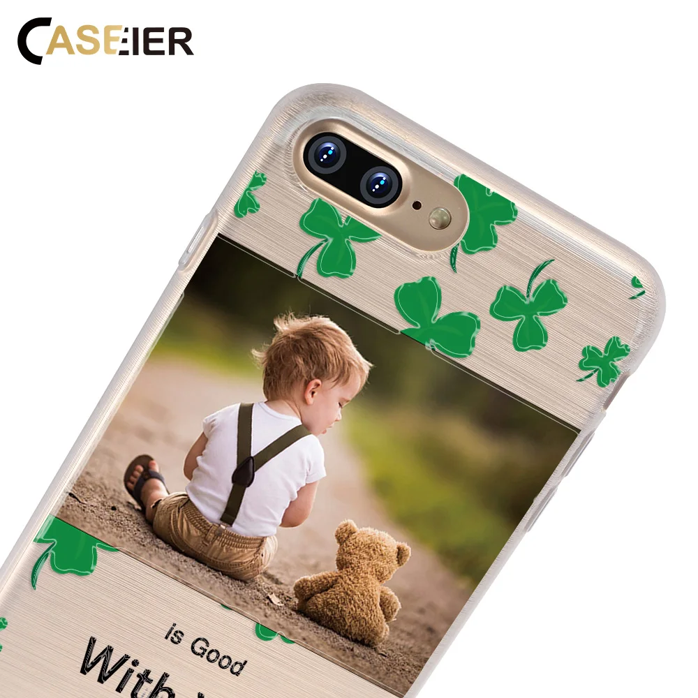 Caseier DIY ТПУ чехол для телефона iPhone 7 8 Дизайн вашего уникального Корпуса Plus мягкий