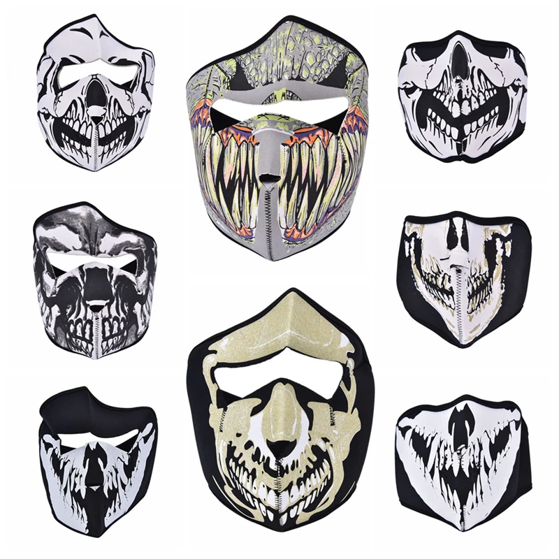 1PC Bike Cycling Ski Mask Outdoor Ghost Skull Balaclava Neck Hood Half / Full Face Mask