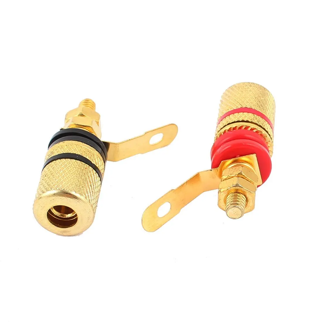 2 Pcs Gold Plated Binding Post Amplifier Speaker Connector Terminalin