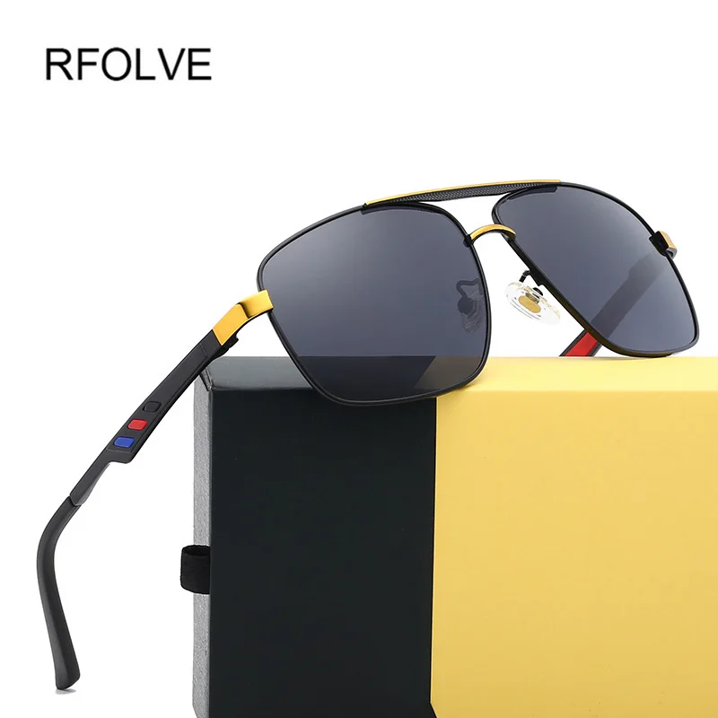 RFOLVE мода квадратный Snglasses Для мужчин поляризационные Ultraligh кадр очки
