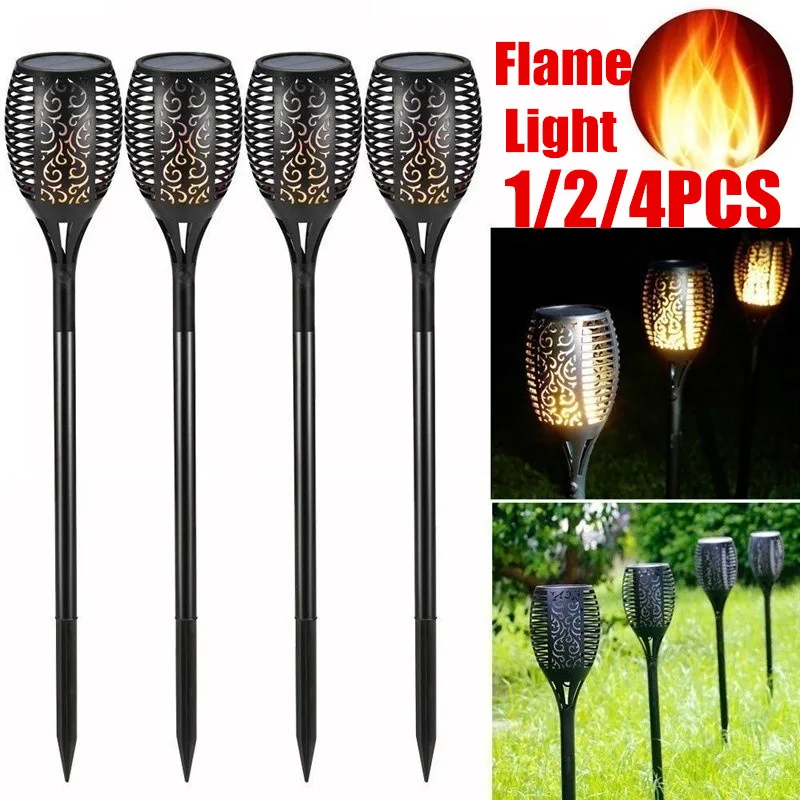 

Hot!!! Solar Torch Light Flickering Lawn Lamp Led Dancing Flame Lighting Waterproof for Outdoor Garden Decor New Year Christmas