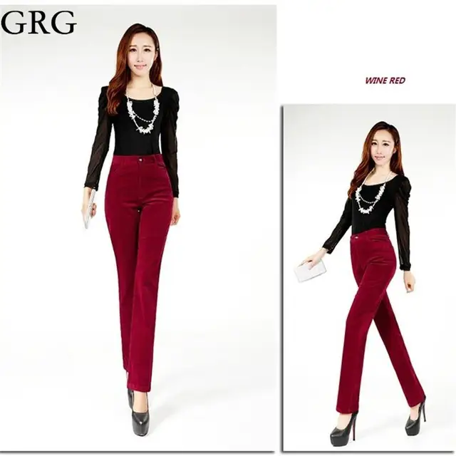 free shipping women s autumn corduroy straight pants female high