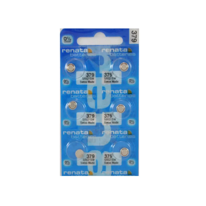 

6 X renata Silver Oxide Watch Battery 379 SR521SW 521 1.55V 100% original brand renata 379 renata 521 battery