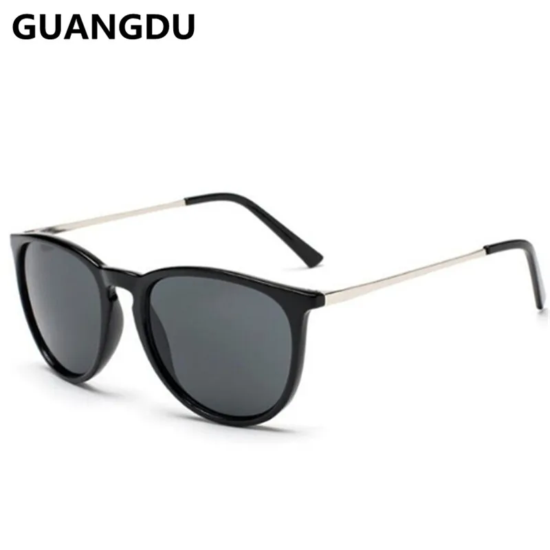 GUANGDU 2018 Винтаж кошачий глаз Негабаритных солнцезащитные очки круглые