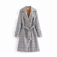 Горячая Распродажа E0828T16 Европа и Америка Новинка осени код для отдыха жабо галстуком узор ветровка 6263