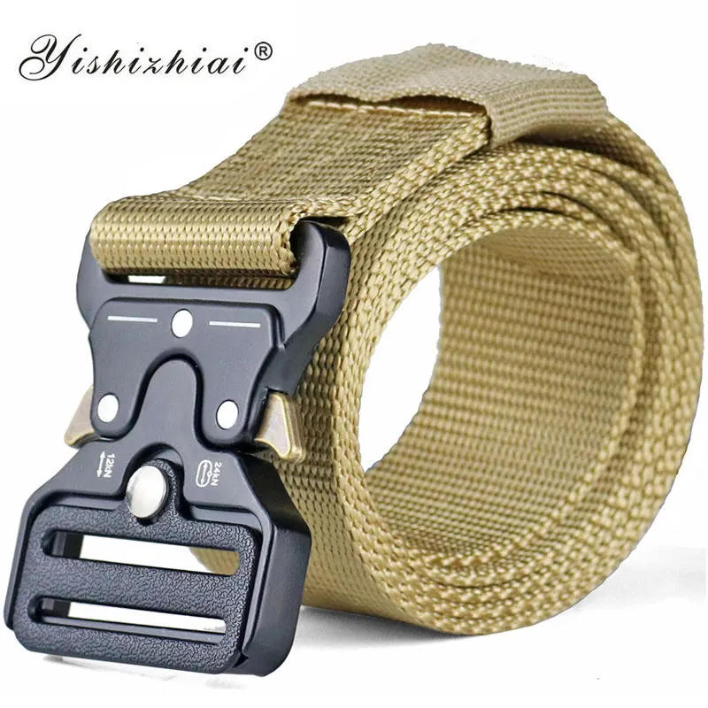 Tactical Rigger Belt Nylon bing Waist Belt with V Ring Heavy Duty Quick Release Buckle Casual