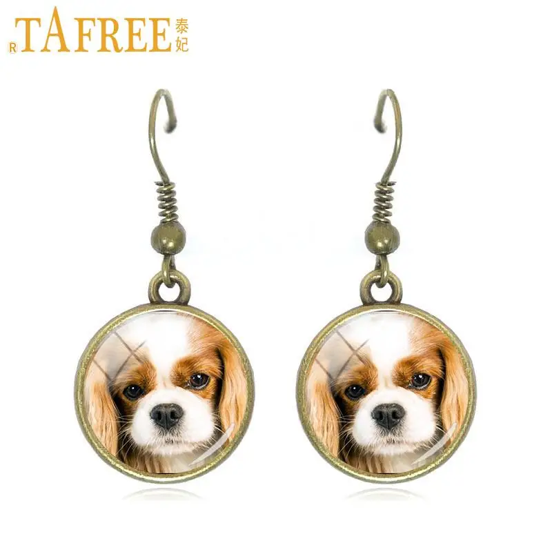 Женские Винтажные висячие серьги TAFREE blenheim bichon yorkie retriever lab Staffie ювелирные изделия