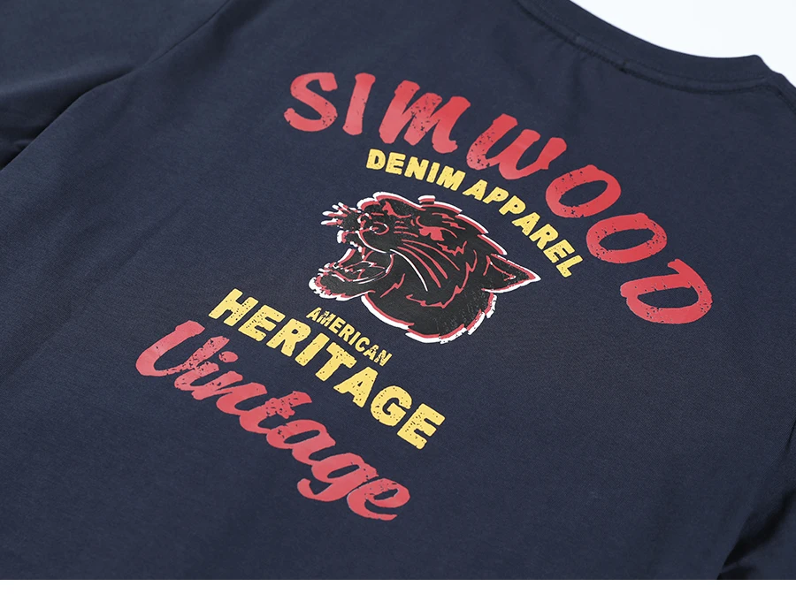 SIMWOOD, летняя Новинка, Мужская футболка с принтом сзади, с карманом, хлопок, высокое качество, хип-хоп стиль, уличная одежда, топ, футболка, 190297