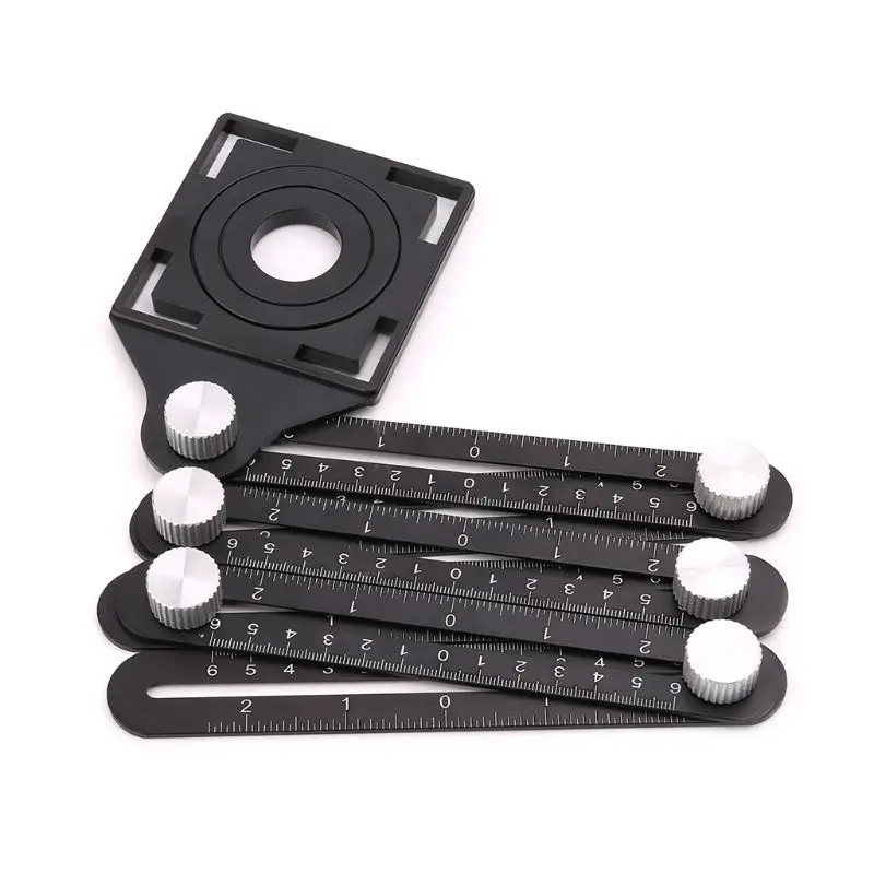 

1pc Aluminum Alloy Six-Fold Ruler Tile Opening Locator Guide Woodworking Gauges Tool