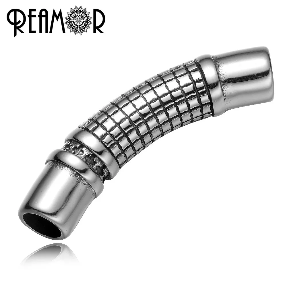 

REAMOR 6mm 316l Stainless steel Lattice Grid Cross European Spacer Solid Connector Charm Metal Beads For Bracelet Jewelry Making