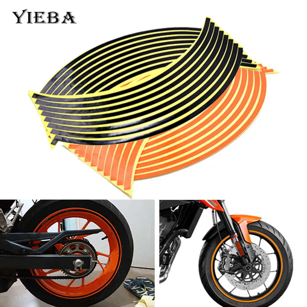 

17 18 inch Motorcycle Reflective Wheel Sticker Tire Hub Rim Band Tape Car Styling Bike Decal Universal FOR Zx6r Zx7r Zx9r Zx10r
