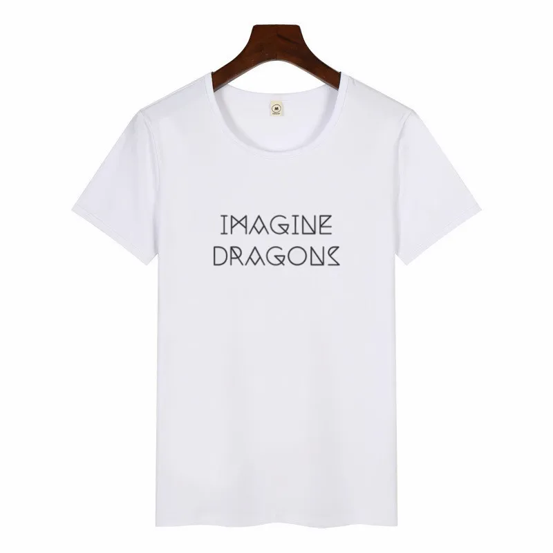 Summer Female Imagine Dragons Korean Style TShirt O-neck Hipster ShortSleeve Tops Unisex Streetwear Graphic Tees Women Harajuku - Цвет: p1413D-white