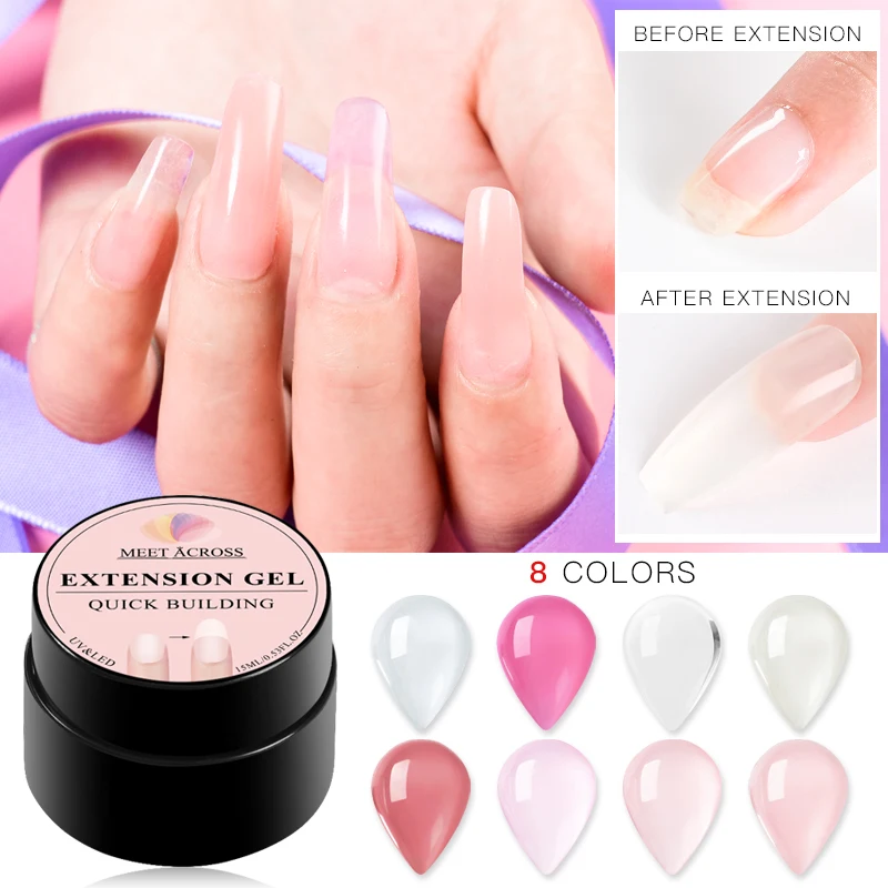 

MEET ACROSS 15ml Acrylic Builder UV Nail Gel Jelly Nail Extension Gels Thick Builder Gel Natural Camouflage UV Gel