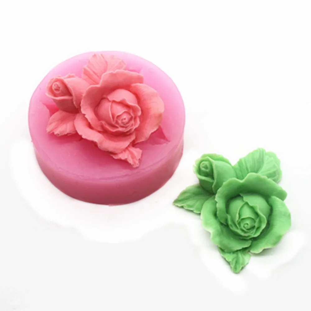 C609 Silicone mould rose follower shape soap mold handmade clay resin