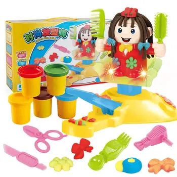 

Fashion DIY Hairdressing Modeling Barber Puzzle Mud Plasticine Toy for Kids Hair stylist puzzle plasticine Children Gift