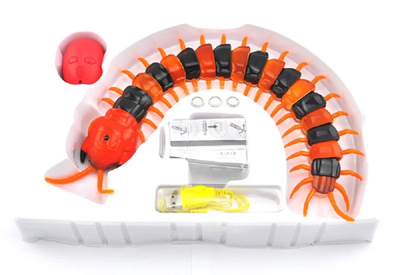 Инфракрасный RC пульт дистанционного управления сороконожка Scolopendra жуткий-crawly дети игрушка подарок, оранжевый и черный