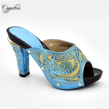 

Amazing sky blue with rhinestons party high heel pump shoes for fashion lady 288-6 Heel height 11cm,