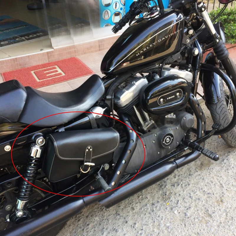 Us 9 82 32 Off For Harley Sportster Xl883 Xl1200 Motorbike Saddlebags Pu Leather Swingarm Bag Saddle Bags Side Tool Storage For Yamaha Xl 883 On