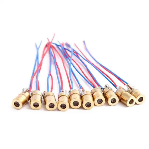

10PCS 3V 650nm 5mW Adjustable Laser Dot Diode Module Red Copper Head laser pointer
