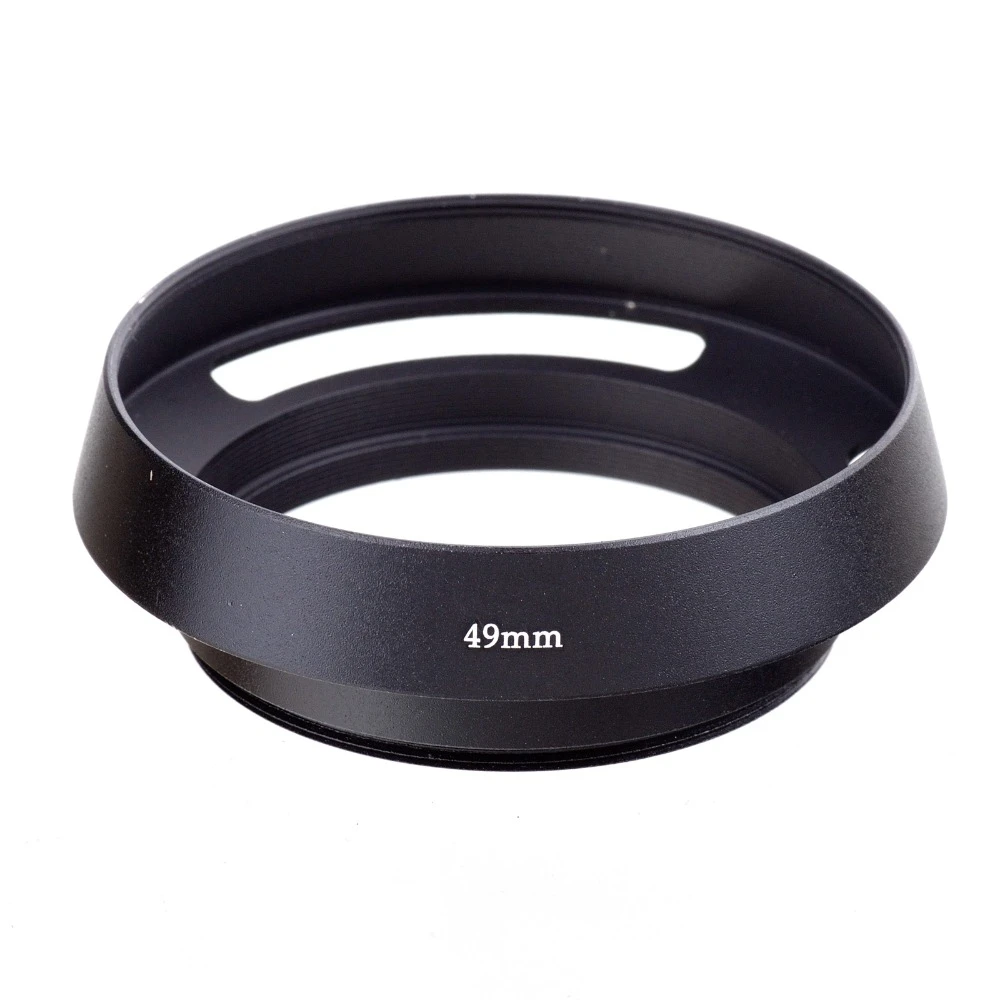 49mm 49 mm Black Metal Vented Camera Lens Hood For Leica M 49mm Thread