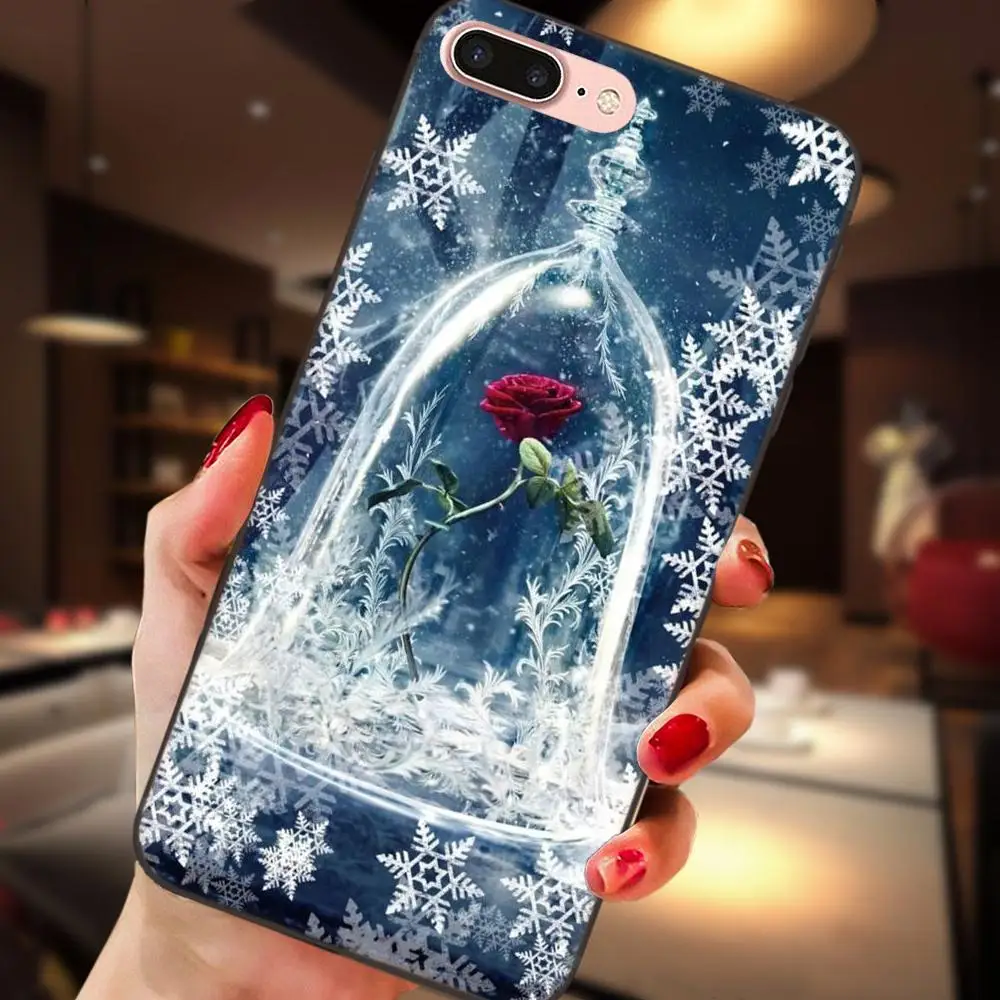 Красавица и Чудовище принцессы с рисунком розы для девочек тонкая huawei Y3 Y5 II Y6 Y7 Y9