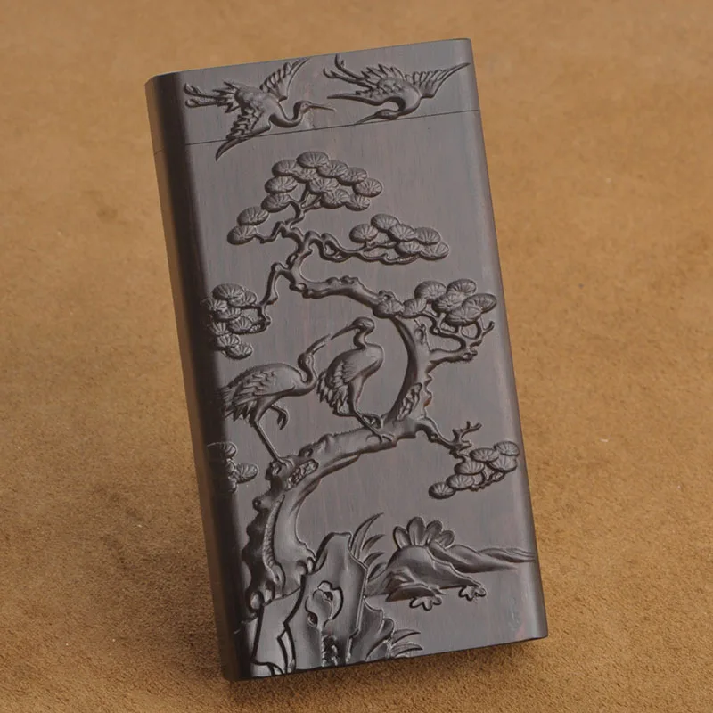 

Precious Wood Hand-carved Cigarette Box 11 Cigarette Packs 10.6 Cm Long 5.8 Cm Wide And 1.8 Cm Thick Cigarette Cases