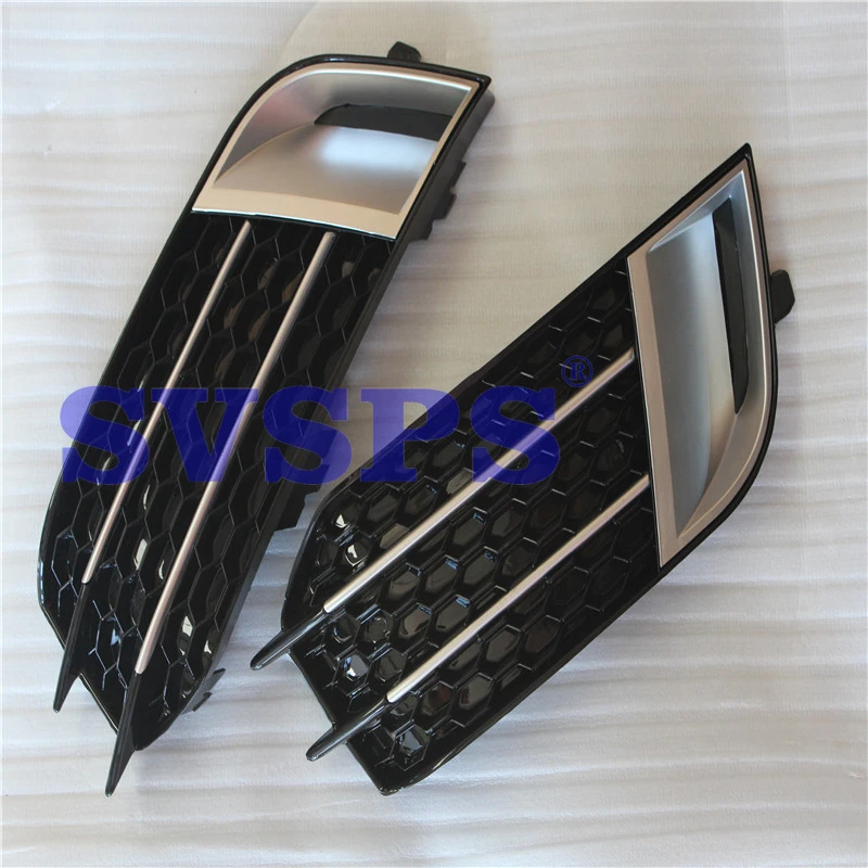 

One Pair High Quality RS1 Style Black Front Fog Light Grille Cover Trim For Audi A1 2011-2015 Year