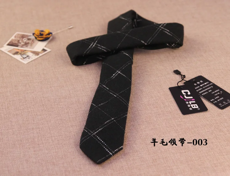 18 цветов модные дизайнерские высококачественные мужские шеи галстук Gravatas галстуки Стройный 6 см шерсть для деловых мужчин плед 1 шт
