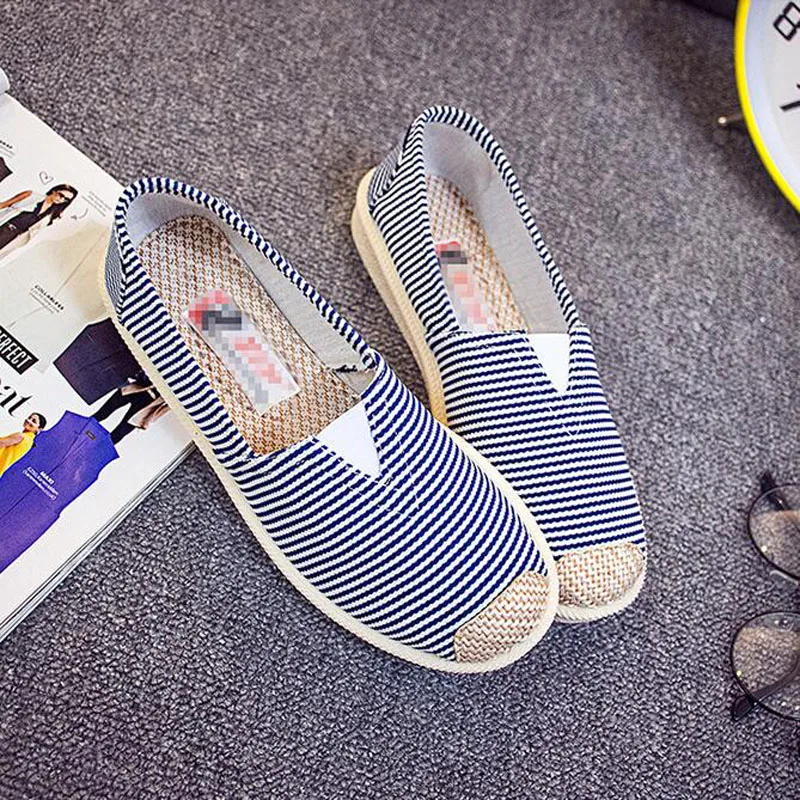 Mixed Colors Spring Summer Loafers Women Slip On Flat With Casual Canvas Shoes Designers Lazy Flats Shoes Woman Pregnant