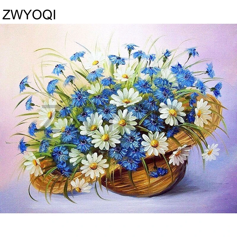

DIY Diamond painting Full Round Diamond embroidery Cross stitch bouquet flower Full Square Diamond mosaic chrysanthemum bouquet