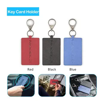 

New Leather Key Card Holder Protector Cover Key Chain For Tesla Model 3 Key Card Holder Accessories